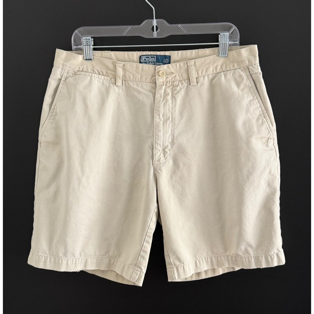 Vintage Polo Ralph Lauren Prospect Shorts Men 35 Tan Chino Cotton 9"